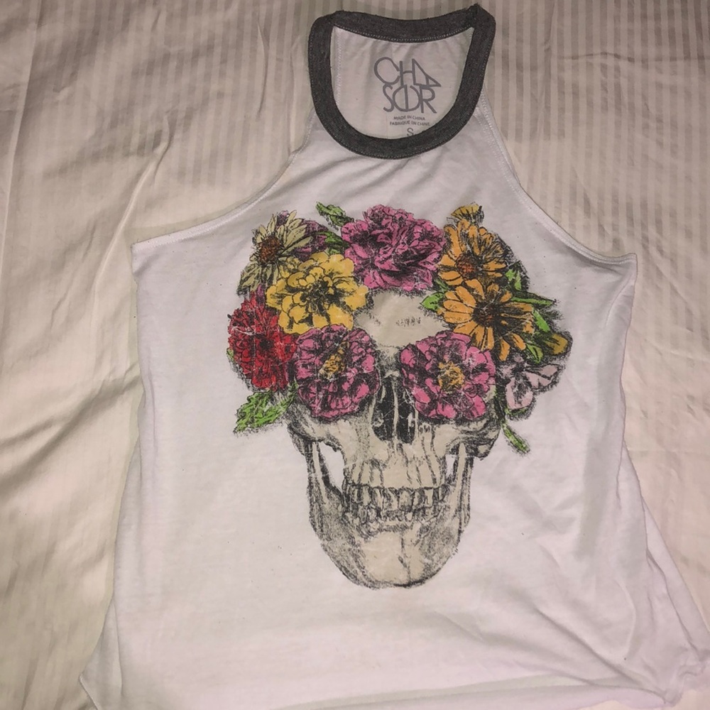 🌞3/25 deal!🌞 Floral Skull Tank Top!
